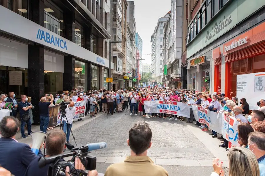 Manifestacion na Rua Nova de Abanca