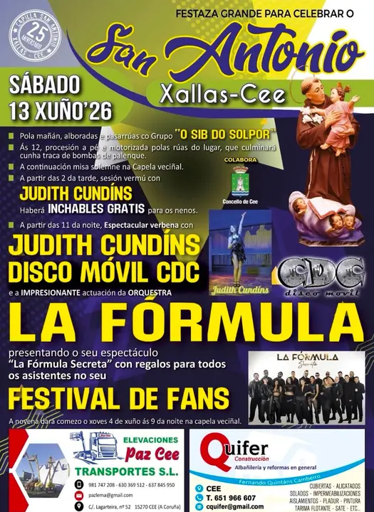 Festas de San Antonio de Xallas-Cee 2026