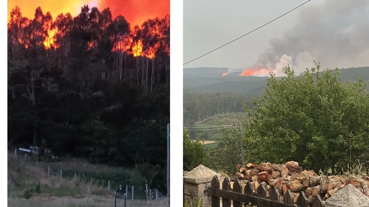 Imaxes dos incendios de Nande e de Salto