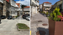 Antes e despois da peonizaci&oacute;n da Praza Castelao