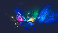 Fervenza do Ezaro con espectaculo de luces