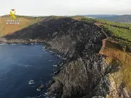 Vista aerea do incendio na Nave Fisterra