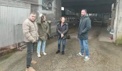 Alcalde de Mazaricos visita explotacion gandeira