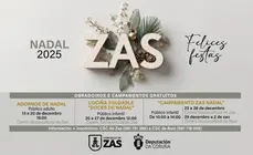 CARTEL ZAS - Zas presenta un Nadal cargado de actividades e impulsa o seu campamento gratuíto ao servizo de todas as familias copia