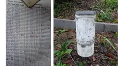 MOdesto tomando notas na estacion meteoroloxica de Buxantes