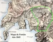 Mapa antigo de Fontan de 1845 da comarca de Fisterra