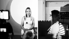 Julia e Virgi no proxecto Interferencias EL-ELA en Ponteceso