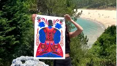 A artista Agustina Shuan na semana da arte 2025 no Camping Lago-Mar