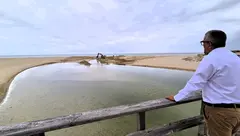 obras en Baldaio na lagoa