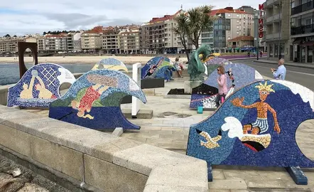 Os murais de Azulexo de Lar das Olas en Sanxenxo