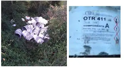 Produtos toxicos botados no Encoro da Fervenza