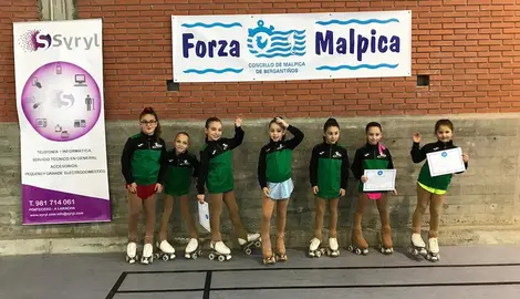 Patinadoras do Club Patinaxe Velua de Malpica