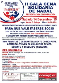 Cartel Cena Gala Solidaria Asociacion Pacientes Finisterrae