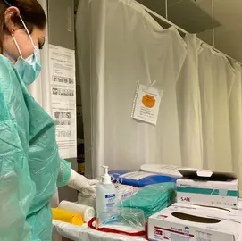 Enfermeiras do Hospital Virxe da Xunqueira en plena crisde do coronavirus