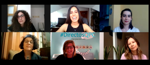 Patricia Vaquero e representantes do colectivos feministas da Costa nos #DirectosQPC