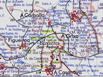Parte da Toponimia de Dumbría