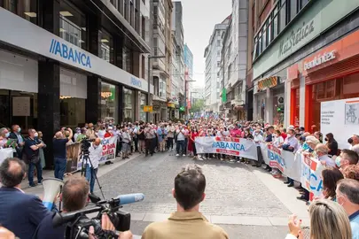 Manifestacion na Rua Nova de Abanca