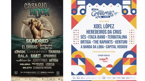 Carteis Festivais do Castelo Rock e Carrilanas 2022