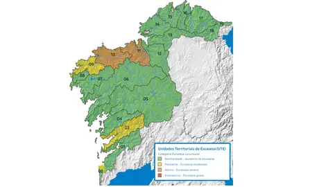 Mapa da aleta por seca Galicia-Outubro 2023