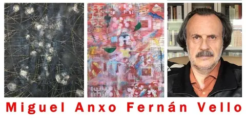 TARXETA DA INAUGURACIÓN EN CARBALLO DA EXPOSICIÓN PICTÓRICA Grammáticas e Iluminacións, de Miguel Anxo Fernán Vello