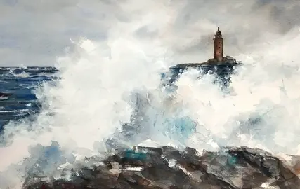 Acuarela Faro Vilan