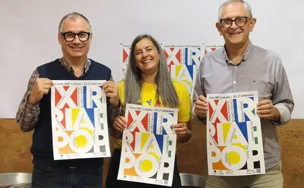 Xabier Grana Maruxa Suarez e Evencio Ferrero na presentacion do Xiria Pop