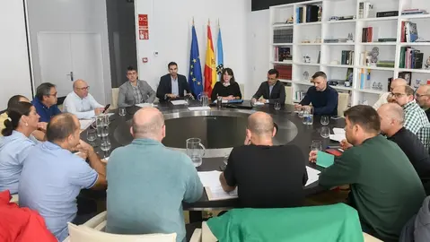 A conselleira de Economía e Industria, María Jesús Lorenzana, recibe aos membros do comité de empresa de XEAL.