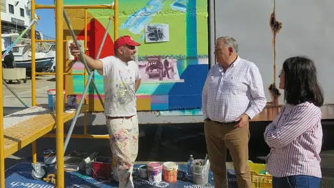 2024.10.24.- Pintura mural grúa porto Caión