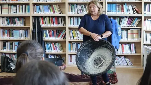 A redeira Angeles Mille no IES de Baio