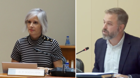 Patricia Iglesias PSOE e Ruben Lorenzo PP no Parlamento