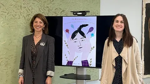 A deputad Soledad Agra e Antia Yanez presentando Discordantes