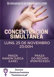 CARTAZ 25N Feminismo en pe Laxe e Ponteceso