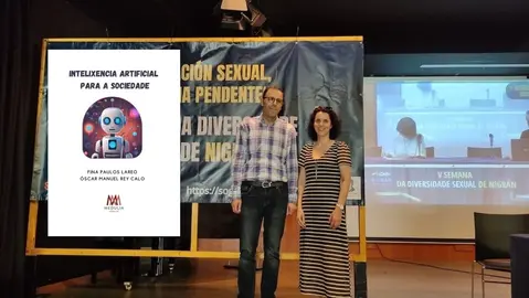 Oscar Rey e Fina Paulos co seu libro sobre IA no ensino