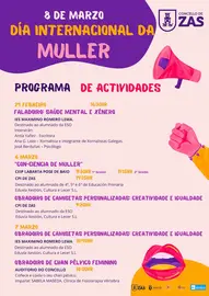 Cartel Programa 8M concello Zas
