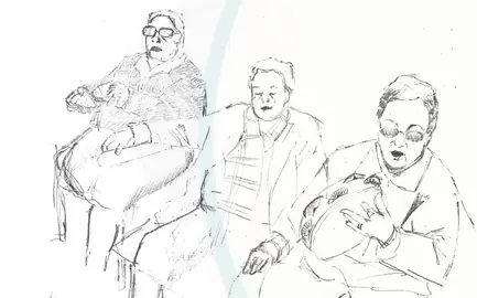 Debuxo de Yas de Luaces das Xavinanas de Corcubion