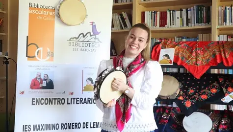 Icia Varela no IES de Baio