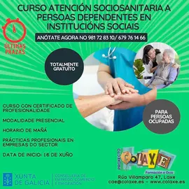 CARTEL ANUNCIO CURSO DEPENDIENTES EN IS XUÑO 2025 Colaxe