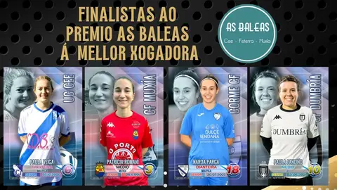 Finalistas Mellor Xogadora Gala Futbol da Costa 2025