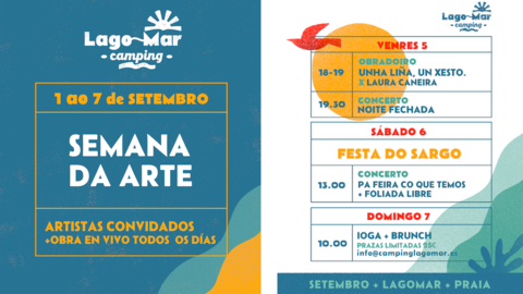 campin lago mar semana arte