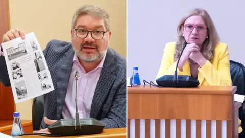 Oscar Insua e Encarna Amigo na Comision de Pesca do Parlamento