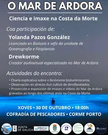 Xornadas ciencia e foto mar de ardora na Costa da Morte 