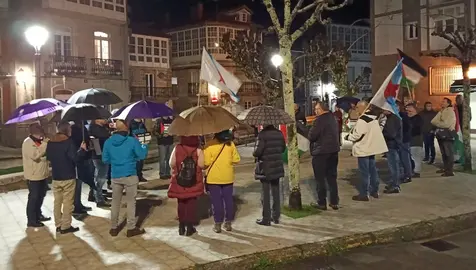 Concentracion de apoio a palestina en Corcubion