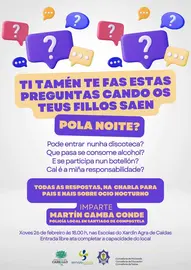 Carballo realiza unhas&nbsp;charlas abertas sobre ocio nocturno para promover a información, o respecto e a convivencia