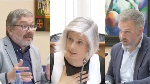 Oscar Insua BNG Patricia Iglesias PSOE e Ruben Lorenzo PP no Parlamento Galego