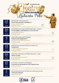 CARTEL ZAS-Zas presenta o cartel oficial da IX Mostra de Teatro Afeccionado Labarta Pose