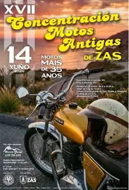 CARTEL ZAS - O Concello de Zas acolle o domingo 14 de xuño a XVII Concentración de Motos Antigas