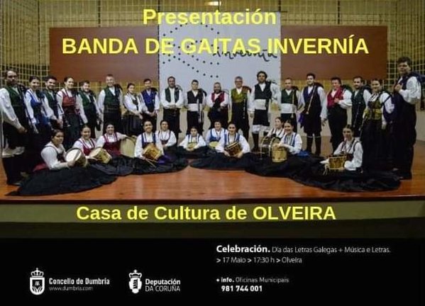 Presentacion Banda de Gaitas Invernia en Dumbria