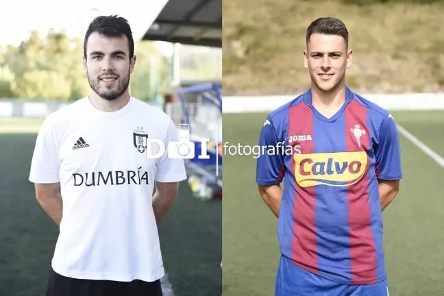 Jose Marcote (CF Dumbr&iacute;a) e Ra&uacute;l Lest&oacute;n (SD Esteirana). Fotos: David Castro (Copiar)
