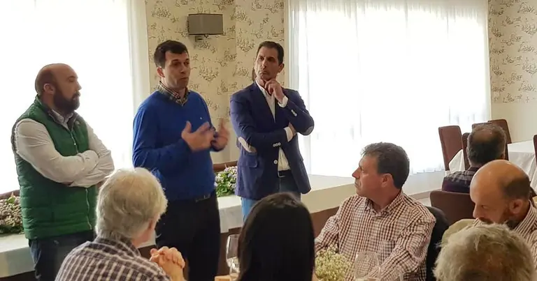 Javier Gonzalez Trillo con Caballero e Lage nun acto do PSOE en Mazaricos