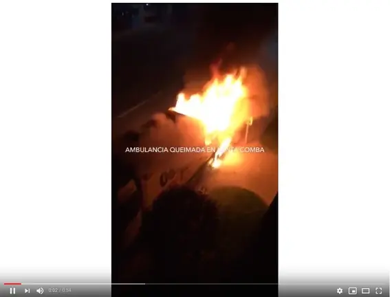 Ambulancia Queimada en Santa Comba